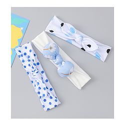 Babyhug Headbands with Bow & Floral Applique Pack of 3 - White & Blue