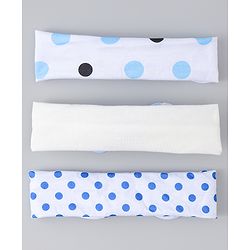 Babyhug Headbands with Bow & Floral Applique Pack of 3 - White & Blue
