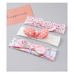 Babyhug Headbands with Heart Applique Pack of 3 - Multicolor