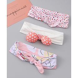 Babyhug Headbands with Heart Applique Pack of 3 - Multicolor