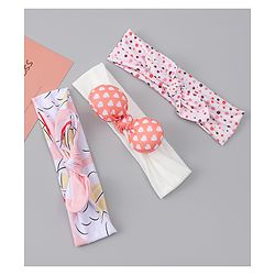 Babyhug Headbands with Heart Applique Pack of 3 - Multicolor