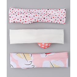 Babyhug Headbands with Heart Applique Pack of 3 - Multicolor