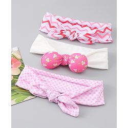 Babyhug Headbands with Floral Applique Pack of 3 - Pink