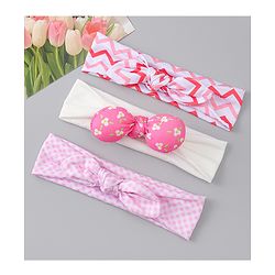 Babyhug Headbands with Floral Applique Pack of 3 - Pink