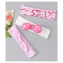 Babyhug Headbands with Floral Applique Pack of 3 - Pink