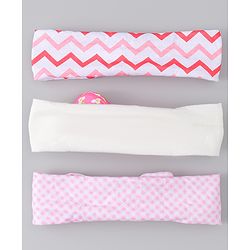 Babyhug Headbands with Floral Applique Pack of 3 - Pink