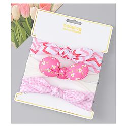 Babyhug Headbands with Floral Applique Pack of 3 - Pink