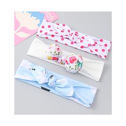 Babyhug Headbands With Bow Applique Pack of 3 - Multicolor