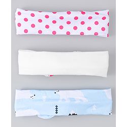 Babyhug Headbands With Bow Applique Pack of 3 - Multicolor