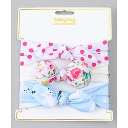 Babyhug Headbands With Bow Applique Pack of 3 - Multicolor