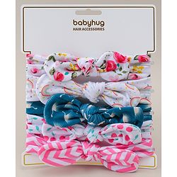 Babyhug Headbands with Bow & Floral Applique Pack of 5 - Multicolor