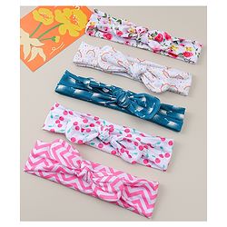 Babyhug Headbands with Bow & Floral Applique Pack of 5 - Multicolor