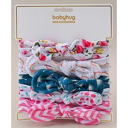 Babyhug Headbands with Bow & Floral Applique Pack of 5 - Multicolor