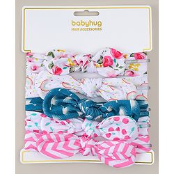 Babyhug Headbands with Bow & Floral Applique Pack of 5 - Multicolor