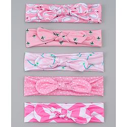 Babyhug Headbands with Bow Applique Pack of  5 -  Pink