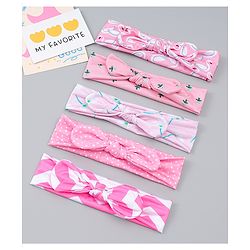 Babyhug Headbands with Bow Applique Pack of  5 -  Pink