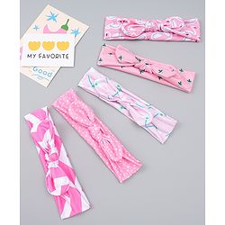 Babyhug Headbands with Bow Applique Pack of  5 -  Pink