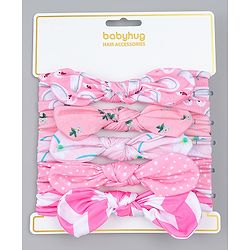 Babyhug Headbands with Bow Applique Pack of  5 -  Pink