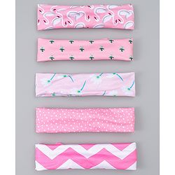 Babyhug Headbands with Bow Applique Pack of  5 -  Pink
