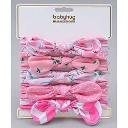 Babyhug Headbands with Bow Applique Pack of  5 -  Pink