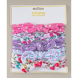 Babyhug Headbands With Bow Applique Pack of 5 - Multicolor