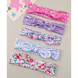 Babyhug Headbands With Bow Applique Pack of 5 - Multicolor