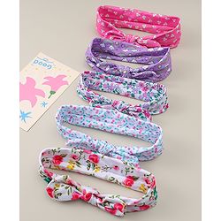 Babyhug Headbands With Bow Applique Pack of 5 - Multicolor