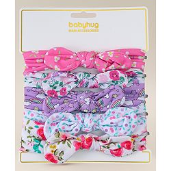 Babyhug Headbands With Bow Applique Pack of 5 - Multicolor