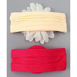 Babyhug Free Size Headbands With Floral & Bow Applique Pack of 2 - Red