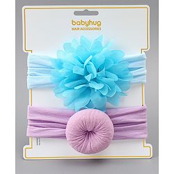 Babyhug Free Size Headbands With Floral & Bow Applique Pack of 2 - Red