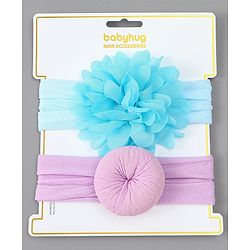Babyhug Free Size Headbands With Floral & Bow Applique Pack of 2 - Red