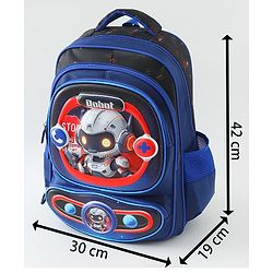 Space Kids School Backpack with Detachable Pencil Pouch 17L - Black| Water-Resistant Polyester| Bag for Boys & Girls| Lightweight & Durable| 3 Compartment & Front Zipper| Bottle Pouch