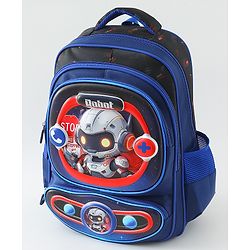 Space Kids School Backpack with Detachable Pencil Pouch 17L - Black| Water-Resistant Polyester| Bag for Boys & Girls| Lightweight & Durable| 3 Compartment & Front Zipper| Bottle Pouch