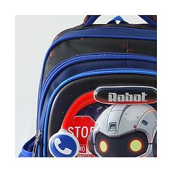 Space Kids School Backpack with Detachable Pencil Pouch 17L - Black| Water-Resistant Polyester| Bag for Boys & Girls| Lightweight & Durable| 3 Compartment & Front Zipper| Bottle Pouch