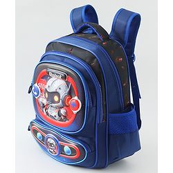 Space Kids School Backpack with Detachable Pencil Pouch 17L - Black| Water-Resistant Polyester| Bag for Boys & Girls| Lightweight & Durable| 3 Compartment & Front Zipper| Bottle Pouch