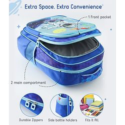 Space Kids School Backpack with Detachable Pencil Pouch 17L - Black| Water-Resistant Polyester| Bag for Boys & Girls| Lightweight & Durable| 3 Compartment & Front Zipper| Bottle Pouch