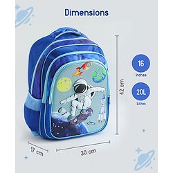 Space Kids School Backpack with Detachable Pencil Pouch 17L - Black| Water-Resistant Polyester| Bag for Boys & Girls| Lightweight & Durable| 3 Compartment & Front Zipper| Bottle Pouch