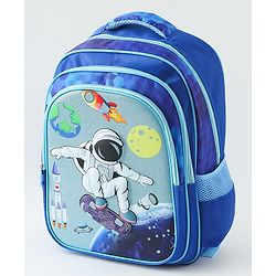 Space Kids School Backpack with Detachable Pencil Pouch 17L - Black| Water-Resistant Polyester| Bag for Boys & Girls| Lightweight & Durable| 3 Compartment & Front Zipper| Bottle Pouch