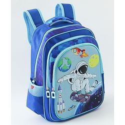 Space Kids School Backpack with Detachable Pencil Pouch 17L - Black| Water-Resistant Polyester| Bag for Boys & Girls| Lightweight & Durable| 3 Compartment & Front Zipper| Bottle Pouch