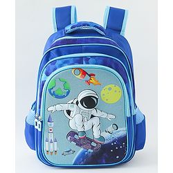 Space Kids School Backpack with Detachable Pencil Pouch 17L - Black| Water-Resistant Polyester| Bag for Boys & Girls| Lightweight & Durable| 3 Compartment & Front Zipper| Bottle Pouch