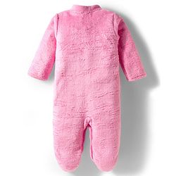 Babyhug Velour Knit Full Sleeves Footed Sleepsuit With Unicorn Embriodery - Pink