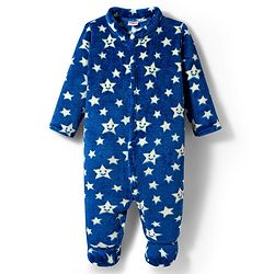 Babyhug Knit Full Sleeves Footed Sleepsuit With Star Print - Navy Blue