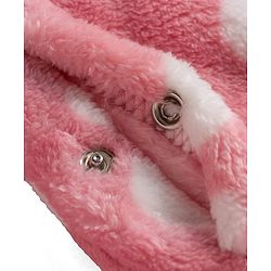 Babyhug Velour Knit Full Sleeves Winter Sleepsuit with Polka Dot - Pink