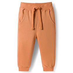 Babyhug Terry Knit Full Sleeves Striped Hooded T-Shirt & Lounge Pant Set with Inner T-Shirt - Brown