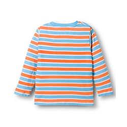 Babyhug Single Jersey Knit Full Sleeves Striped T-Shirt & Denim Jeans Set With Bear Print - Multicolor