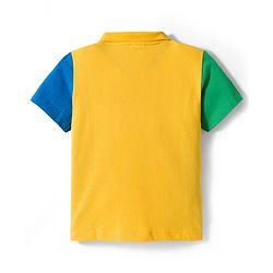 Babyhug Single Jersey Knit Half Sleeves Cut & Sew Polo T-Shirt & Jeans Set - Multicolor