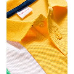 Babyhug Single Jersey Knit Half Sleeves Cut & Sew Polo T-Shirt & Jeans Set - Multicolor