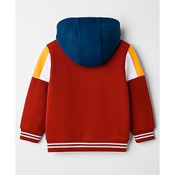 Babyhug Terry Knit Full Sleeves Hooded Cut & Sew T-Shirt & Lounge Pant Set with Text Print - Multicolor