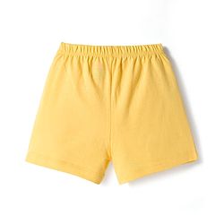 Babyhug 100% Cotton Knit Sleeveless Sando & Shorts Set with Rainbow Print - Yellow & Pink