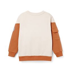 Babyhug Terry Knit Full Sleeves Cut & Sew T-Shirt & Lounge Pant Set with Patch Detailing - Multicolor